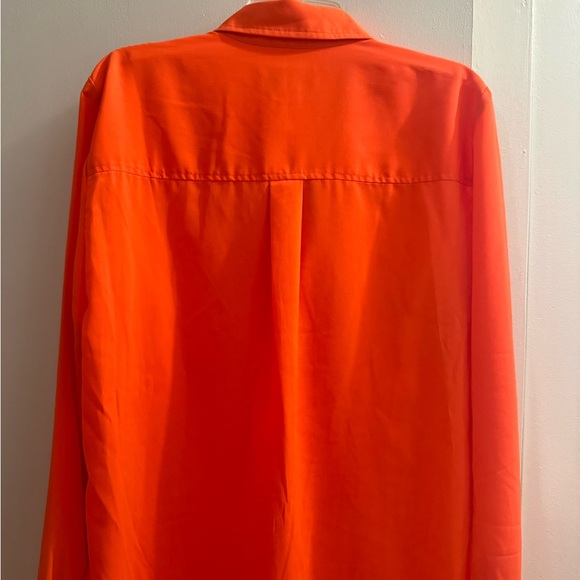 Coldwater Creek Orange women’s button-down, long sleeve blouse.Size medium. EC! - Picture 9 of 13